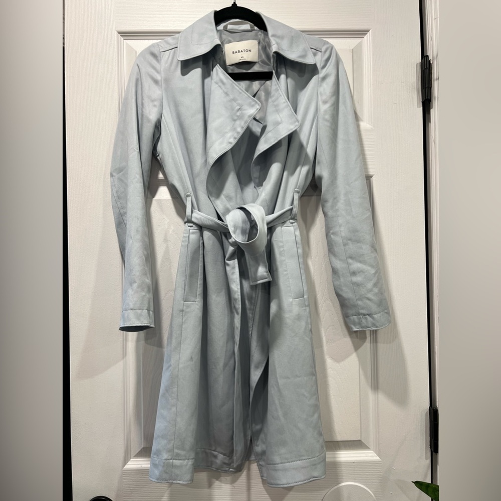 Babaton Trench Coat - Dusty Blue, XS